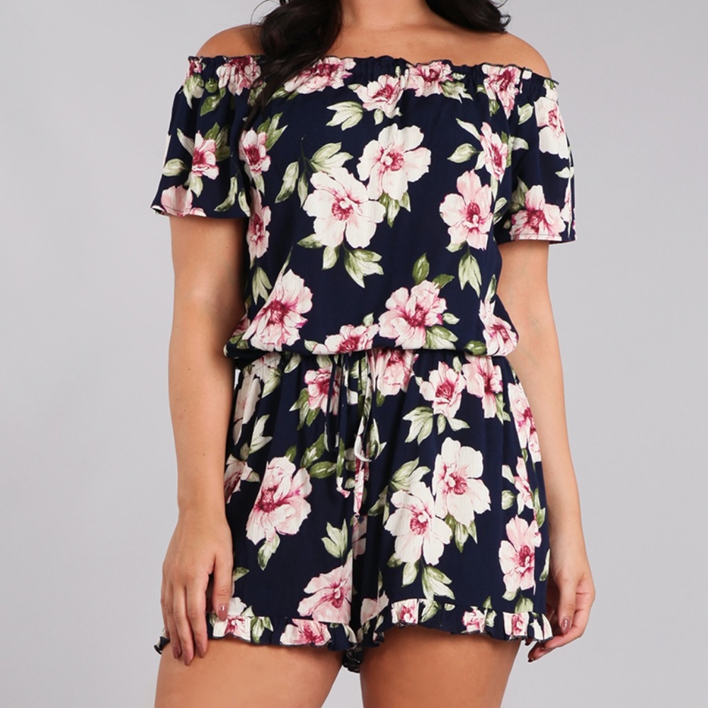 Floral Off the Shoulder Romper